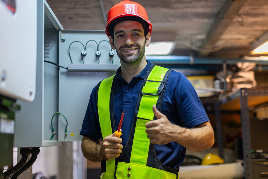 electrical engineer working in control room